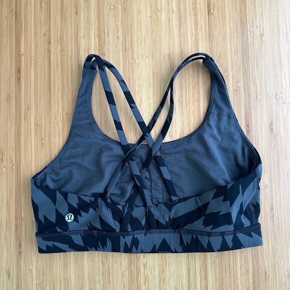 lululemon Energy Bra Medium Support B-D Cups Black/Grey Size 10 EUC - Picture 11 of 13